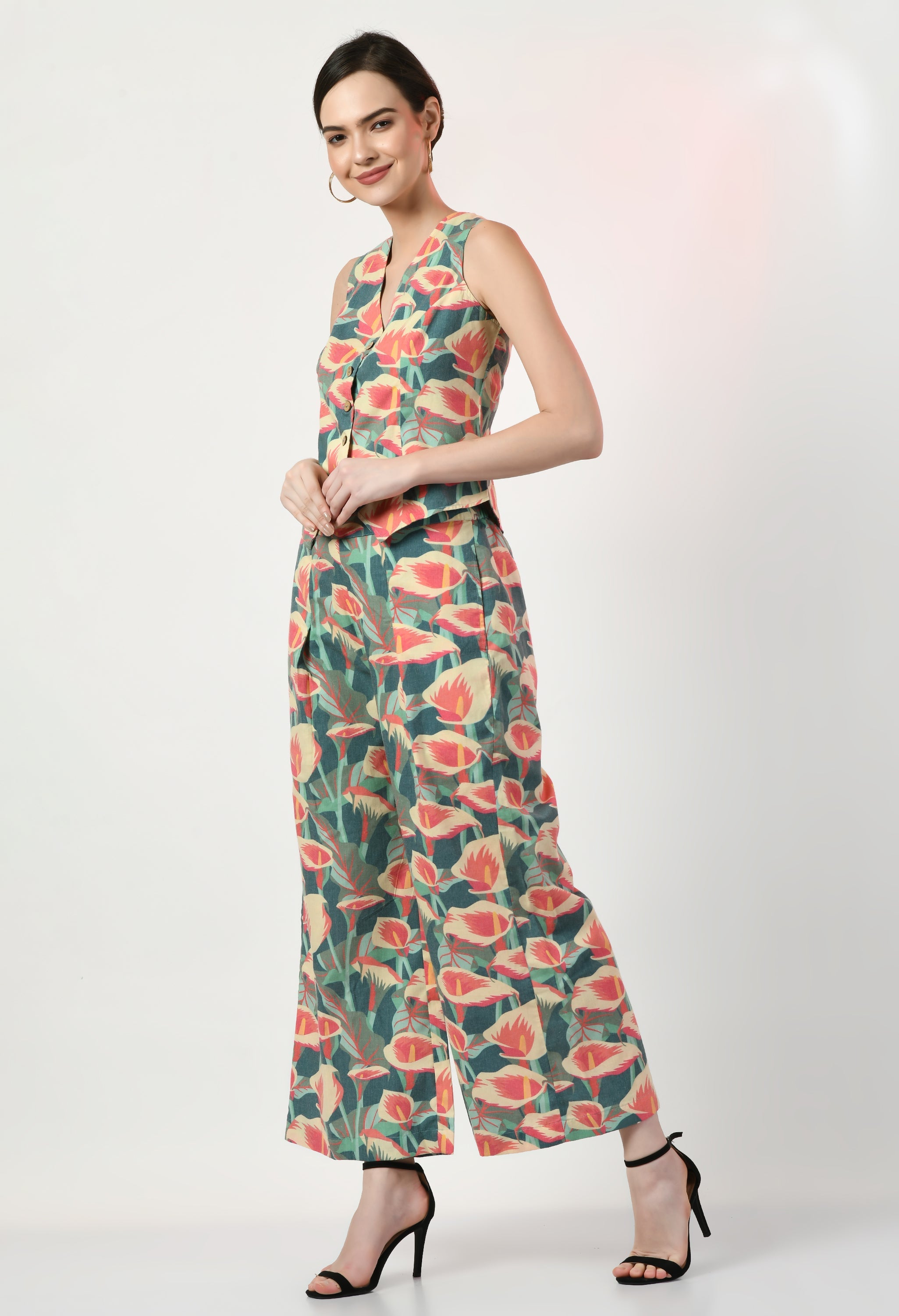 Waistcoat Top With Pant Set | Coat And Trouser Set For Women